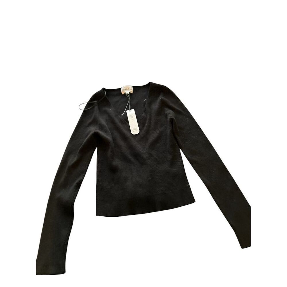 Olive + Oak Women's XL Black V-Neck Long‎ Sleeve Blouse Casual
